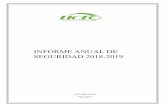 Informe anual de seguridad 2018-2019 · INFORME ANUAL DE SEGURIDAD 2018-2019 787-999-2473  Rev. 2019