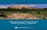 Fotografías portada: Parque Natural Cadí-Moixeró. · 4 Memoria de Actividades 2011-2012 Los tres objetivos generales de EUROPARC-España son: Facilitar y apoyar las relaciones