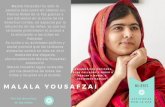 Copia de MUJERES activistas por la paz · Malala Yousafzai ha sido la persona más joven en obtener un Premio Nobel de la Paz gracias a sus esfuerzos en la lucha de los derechos civiles,