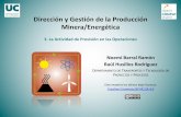 Dirección y Gestión de la Producción Minera/Energética · La Actividad de Previsión en las Operaciones Dirección y Gestión de la Producción Minera/Energética Noemí Barral