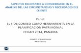 Panel: EL FIDEICOMISO COMO HERRAMIENTA EN LA …felaban.s3-website-us-west-2.amazonaws.com/...La planificación fiduciaria se centra en la pregunta de cómo estructurar el patrimonio