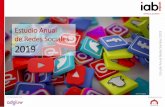 de Redes Sociales 2019 Sociales 2019 - Hostalia...de Facebook, que mantiene el mismo valor que 2018. • Instagram es la Red que sube más en usuarios. • Actualmente, los usuarios