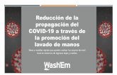 Reducción de la propagación del COVID-19 a través de la ...€¦ · Reducción de la propagación del COVID-19 a través de la promoción del lavado de manos Ideas y medidas rápidas