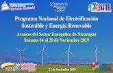 Programa Nacional de Electrificación Sostenible y Energía … · 2019-11-21 · electrificación en los municipios de TIPITAPA, SIUNA, MANAGUA DISTRITO III Y V, QUILALÍ Y EL AYOTE;