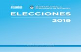 ELECCIONES - Argentina · ELECCIONES 2019 8 VEDAS PARA INAUGURACIONES Y ACTOS DE GOBIERNO Provincia Veda para inauguraciones y/o actos de gobierno (Ley) Fecha Elecciones 2019 Fecha