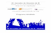 XIJornadasdeUsuariosdeRr-es.org/XIjuR/pdf/Programa_DETALLADO_XI_Jornadas_de... · 2019-11-14 · Proyecto de adaptación de R/exams a la plataforma Sakai. Fuensanta Arnaldos García