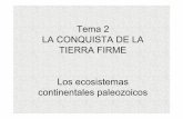 Tema 2 LA CONQUISTA DE LA TIERRA FIRME Los ecosistemas … · 2011-02-17 · Tema 2 LA CONQUISTA DE LA TIERRA FIRME Los ecosistemas continentales paleozoicos. Precámbrico ... No