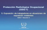 Protección Radiológica Ocupacional (GSG-7)...•Dosis alfa en el pulmón principalmente de la progenie unida a núcleos de condensación y polvo •La ingestión de radón del agua