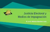 Justicia Electoral y Medios de Impugnación · Los diversos medios jurídico-técnicos de impugnación (juicios, recursos o reclamaciones) de los actos y procedimientos electorales