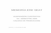 MEMORIA ERE SEAT - CGT Barcelona · 2009-11-02 · MEMORIA ERE SEAT SUSPENSIÓN CONTRATOS 1er. SEMESTRE 2009 CAUSAS DE PRODUCCIÓN Martorell, a 17 de diciembre de 2008. 2 1.- SITUACIÓN