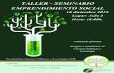 TALLER - SEMINARIO EMPRENDIMIENTO SOCIAL...TALLER - SEMINARIO EMPRENDIMIENTO SOCIAL Grupo Innovación Docente Emprendimiento Social, Universidad de Granada Organiza: Colabora: 16 diciembre