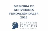 MEMORIA DE ACTIVIDADES FUNDACIÓN DACER 2016 · 2020-03-27 · La Fundación DACER -daño cerebral es una entidad sin ánimo de lucro que trabaja día a día para mejorar la calidad