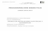 PROGRAMACIÓN DIDÁCTICAiespatacona.edu.gva.es/.../p-Electricitat_GM_16-17.pdf · 2017-02-23 · Las referencias legislativas en las que nos basamos. El entorno donde se va a desarrollar.