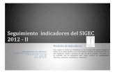 Seguimiento indicadores del SIGEC 2012 - II · 2019-01-22 · Seguimiento indicadores del SIGEC 2012 - II ... CONSOLIDADO DE RESULTADOS DE LOS INDICADORES DEL SIGEC PROCESO INDICADOR