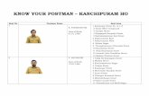 KNOW YOUR POSTMAN – KANCHIPURAM HOchennaipost.gov.in/Pdf/Kanchipuram HO.pdf · KRISHNAN Date of Birth: 12.05.1957 1 MM Avenue 2 Kumarasamy Avenue 3 Deivasigamani Nagar 4 Bavapettai