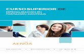 CURSO SUPERIOR DE - AENOA · CURSO SUPERIOR 10 - 40 horas - Octubre 2019. - Modalidad Online. Introducción a la Formación Profesional para el Empleo: financiación, aspectos básicos