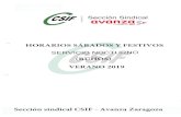 HORARIOS SÁBADOS Y FESTIVOS (BÚHOS) …...2019/06/27  · HORARIOS SÁBADOS Y FESTIVOS (BÚHOS) VERANO 2019 Sección sindical CSIF - Avanza Zaragoza
