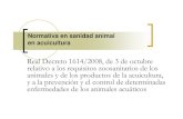 Normativa en sanidad animal en acuiculturaapromar.es/eventos/2008/081120-ADS/7-B-JORGE-FERNANDEZ.pdf · (Decisión 300/02) ... Explotaciones de acuicultura. Centros de expedición