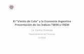 El “Viento de Cola” y la Economía Argentina Presentación de los … · 2016-11-07 · Viento de Cola por Período Presidencial PeríodoPeríodo TWIN TWIN 11 TWIN TWIN 22 TWIN