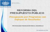 REFORMA DEL PRESUPUESTO PÚBLICO Presupuesto por … · Reforma del Sistema de Presupuesto de El Salvador Visión ... Diferencias Específicas PPAG del PPER 3. Falta de indicadores