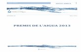 PREMIS DE L’AIGUA 2013 · fet dos canvis innecessaris en la Llei d’Aigües: el primer fa referència a qüestions tant de detall que cal esforçar-se molt per recordar-se quins
