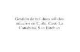 Gestión de residuos sólidos mineros en Chile. Caso La ... · Gestión de residuos sólidos mineros en Chile. Caso La Canabina, San Esteban. ... Tabla 3. Arsénico tri y pentavalente,