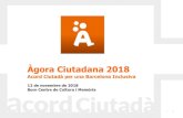 Àgora Ciutadana 2018 - Barcelona · L’Àgora Ciutadana va tenir com a principals objectius: Visualitzar la importància de la implicació ciutadana en la garantia dels drets socials