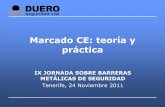 Marcado CE: teoría y práctica · 2014-06-18 · PRÁCTICA Tenerife, 24 Noviembre 2011 8 Antes del MARCADO CE Barreras metálicas de seguridad (O.C.321/95 y O.C. 28/2009) yuxtapuesta