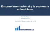 Entorno internacional y la economía colombiana · 16,4 0,6 10,5 28,8-30,0-20,0-10,0 0,0 10,0 20,0 30,0 40,0 50,0 60,0 70,0 6 6 6 7 7 7 7 7 7 8 8 8 8 % Exportaciones Totales Exportaciones