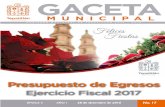 GACETA - Tepatitlán · Gaceta Municipal No. 17 Publicada el 28 de diciembre de 2016. Dr. ... Acta #40, 7 de diciembre de 2016 Sesión Ordinaria de Ayuntamiento Acta #41, 14 de diciembre