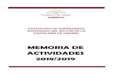 MEMORIA DE ACTIVIDADES 2018/2019 · 11 III Concurso de la Comunidad de Madrid LAS MEJORES TORRIJAS DE MADRID 2019 Por primera vez se han unido la Asociación de Empresarios Artesanos