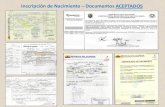 Inscripción de Nacimiento Documentos ACEPTADOS · 2017. 8. 14. · cop DEL ECUADOR C' O E uBROS DE REPÚBLICA DEL ECUADOR USD 2.00 CERTIFICADO DE NACIMIENTO CERTIFICO: Oue cm nomerc