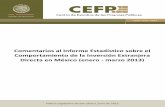 CEFP 012 / 2013 · Comentarios al Informe Estadístico sobre el ... lugares del año 2011 a 2012, al caer del escaño 19 al 23 en la lista de los principales países receptores de