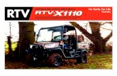 RTV VEHíCULO MULTIUSOS 4RM KUBOTA...RTV El nuevo RTV-X1110 ofrece más potencia, más aceleración y más versatilidad lo que permite realizar una amplia gama de trabajos con total