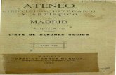 1 ATENEO · Lista de los señores Presidentes que ha tenido desde su fundación EL ATENEO DE MADRID 1 .° Excmo. Sr. Duque de Rivas. . . 1 835-37 2.° » D. Salustiano Olózaga. 1837-38