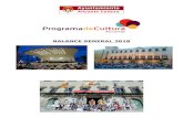 BALANCE GENERAL 2018 - Alicante · ACTIVIDADES REALIZADAS en 2018 ..... 1.991 (1.666/2017). BENEFICIARIOS PROGRAMA y EQUIPAMIENTOSCULTURA/2018.. 1.056.784 (867.085/2017) Desde el