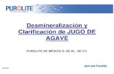 Desmineralización y Clarificación de Jugo de Agave ... · Proceso de Clarificación primario (fisico-quimico). Mar/2009 Las ventajas •1. Mayor capacidad de intercambio operacional