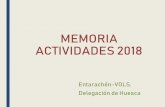 MEMORIA ACTIVIDADES 2018 · Universidad de Huesca, en las instalaciones deportivas de la ciudad, en el Conservatorio de Música, en las Parroquias, etc. o A partir del día 24 de