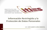 Información Restringida y la Protección de Datos Personalestransparenciasonora.org.mx/assets/capacitacion...c. Riesgo de la Publicidad 1) UNIDAD ADMINISTRATIVA QUE CLASIFICA 2) LA