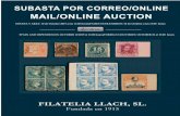 FILATELIA LLACH...Puja inicial en Euros Starting Price in Euros F 42 W D.P. 5. TARREGA P.E. 8 y 11. 2 Sobrescritos con fechador TARREGA en rojo y en tránsito, 1843 Novella a Cervera,