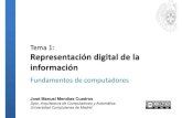 Tema 1: Representación digital de la información · Conversión entre bases. Representación de números enteros: MyS, C1 y C2. ... Decimal Binario Octal Hexadecimal 00 0 0 11 1
