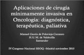 Aplicaciones de cirugía mínimamente invasiva en Oncología ...Aplicaciones de cirugía mínimamente invasiva en Oncología: diagnóstica, terapéutica, paliativa Manuel García de