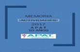 MEMORIA ACTIVIDADES 2017...presidenta de APAT, Yolanda del Villar Moreno, y otros integrantes de APAT para la lectura del manifiesto que presentó nuestra entidad en el años 2017