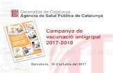 Campanya de vacunació antigripal 2017-2018 · Activitat assistencial De la setmana 40 de 2016 a la 20 de 2017. PIDIRAC 2016-2017 0 50 100 150 200 250 300 350 40 42 44 46 48 50 52