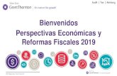 Bienvenidos Perspectivas Económicas y Reformas Fiscales 2019 · – Presentada anteriormente en 2016 (No aprobada) – Reforma LISR para gravar ingresos por herencias, legados y
