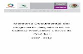 Programa de Integración de las Cadenas Productivas a ... · Memoria Documental CNF 5 de 52 - 13 Programa de Integración de las Cadenas Productivas a través de ProÁrbol Coordinacion