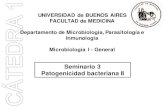 Seminario 3 Patogenicidad bacteriana II · 2019. 8. 20. · Seminario 3 Patogenicidad bacteriana II UNIVERSIDAD de BUENOS AIRES FACULTAD de MEDICINA Departamento de Microbiología,