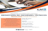Redaccion de informes (flyer) - ICAP · de informes administrativos. 2. Los informes ejecutivos para la gestión administrativa. 3. Los informes técnicos y su planificación (fase