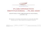 PLAN OPERATIVO INSTITUCIONAL PLAN 2020 - ULADECH€¦ · PEI 2019 – 2021, Versión 03 PEI 2019 - 2021 actualizado a la versión 003 aprobado por CU Programación Elaboración del