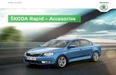 ŠKODA Rapid – Accesorios · Radio Blues: Reproductor de CD de audio y archivos de audio de MP3, sintonizador AM/FM con sistema RDS, encriptación electrónica que permite su funcionamiento